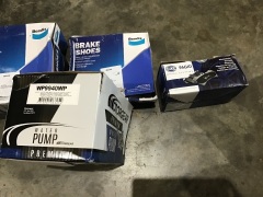 Box of brake shoes, water pump, brake disc, etc. Please refer to images of items. - 2