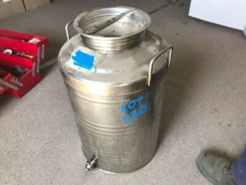 Tabel Stainless Steel 50 litre Olive Oil Dispensing Can, Model: INOX 18/10