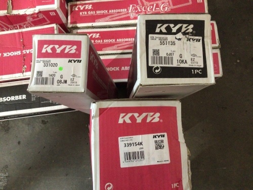 Box of KYB gas shock absorber, various models. Please refer to images of items. 