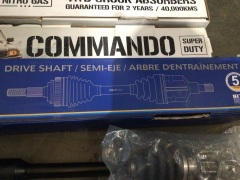 Box of 4WD shock absorbers, drive shaft, suspension parts. Please refer to images of items.  - 2