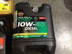 Box of Nulon and Penrite oil / diesel. Please refer to images of items. - 2