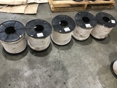 5 x 100m rolls of 6mm2 electric cable. Please refer to images of items.