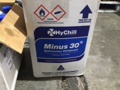 Box of Hychill hydrocarbon refrigerant and Burson coolant. Please refer to images of items. - 2