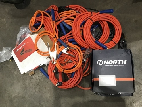 Bundle of various cables and 2 x North Mig torches. Please refer to images of items.