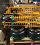 Bulk pallet of TRP steel jacket drums and yellow cage. Please refer to images of items.