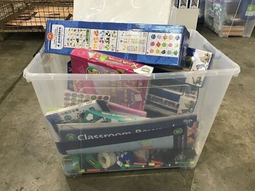 Box of Various Early Learning Posters, Stationery and Other Assorted Items