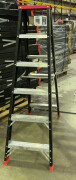 Fibreglass 6 Steps Black Ladder 1800x305mm - 2