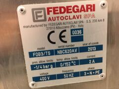 2013 Fedegari FOB3/TS Autoclave *RESERVE MET* - 7