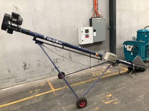 Grainline feed auger with control box, on mobile frame