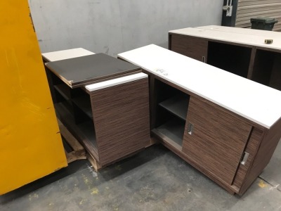 2 x Timber laminate storage cabinets