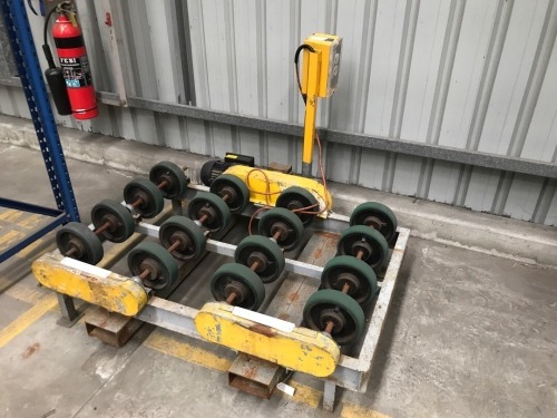 Drum roller steel fabricated frame with fork lift pockets