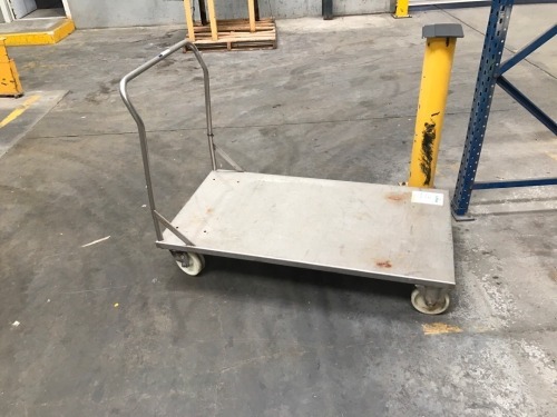 Stainless steel flat bed trolley