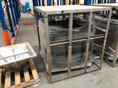 Stainless steel hot bath frame with forklift pockets and 5 pvc rums