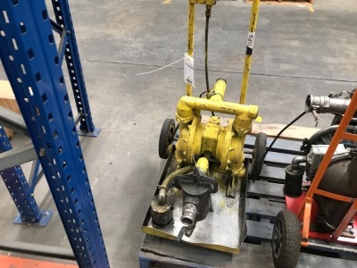 Diaphragm pump mounted on 2 wheel trolley