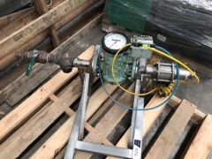 Metering valve and fittings on steel frame - 2