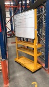 Steel fabricated 3 tier trolley with whiteboard 
1200 x 460 x 2100mm H - 2