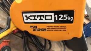 Kito 125 kg chain hoist 3 phase with pendant control - 5