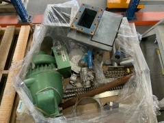 Pallet containing Labotek vacuum motor, various hoppers, valve and parts - 2