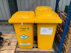 3 various spill kits 200l wheelie bins