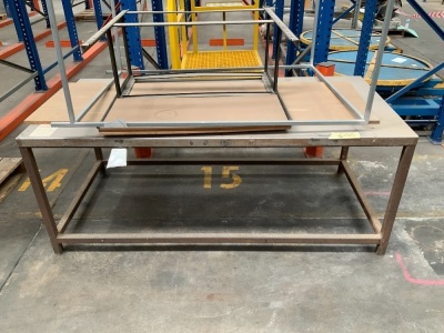 Stainless steel top bench 2400 x 1000mm mild steel frame 