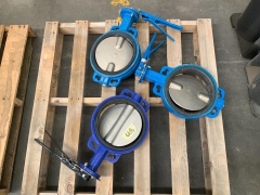 3x butterfly valves 250mm on pallet