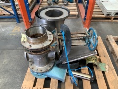 Pallet containing gate valve and stainless parts 