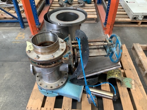 Pallet containing gate valve and stainless parts 
