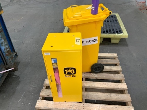 Pig spill kit and wheelie bin