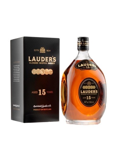 DNL LOT OF 6 BOTTLES of Lauder's Blended Scotch Whisky Aged 15 years 40% 1L Giftpack