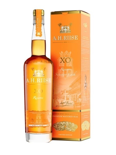 LOT OF 6 BOTTLES of A.H. Riise, XO Reserve Rum, giftpack 40% 700ml