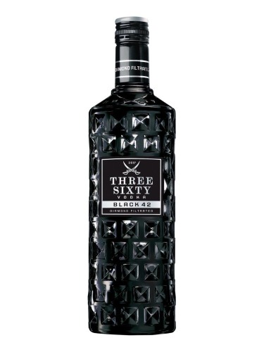 LOT OF 6 BOTTLES of Three Sixty Vodka Black 42 42% 1L