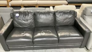 SIG Contemp (STD) Sofa 3S Leather 1 Graphite #25 - 2