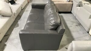 SIG Contemp (STD) Sofa 3S Leather 1 Graphite #25 - 3