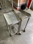 2 x Stainless Steel Sloping Stock Trolleys