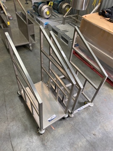 2 x Stainless Steel Fabricated Trolleys