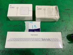 1x Apple Magic Keyboard with Numeric Keypad and 2x Apple 60W MagSafe 2 Power Adapter - 2