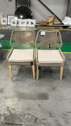 2x Rope Dining Chair Natural (D) #120 - 2
