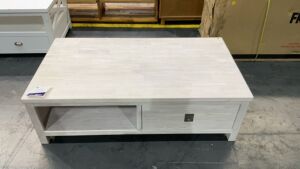 Cancun Coffee Table 2 Drawers White Wash #139 - 2