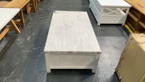 Cancun Coffee Table 2 Drawers White Wash #139 - 5