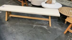 Havelock Dining Bench Very Heavy Product Concrete White (D) #150 - 2
