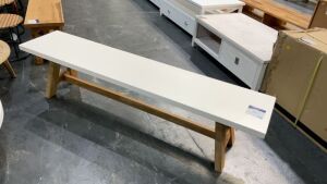 Havelock Dining Bench Very Heavy Product Concrete White (D) #150 - 4