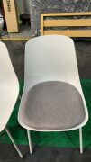 1x Niko Dining Chair and 2x Niko Upholstered Seat Dining Chair White #183 - 2