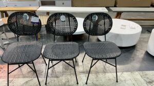3x Orbit Dining Chair Rattan Black #189 - 2