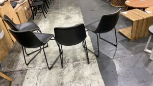 4x Saddle Dining Chair Black (D) #192 - 4
