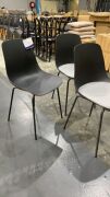 DNL 1x Niko Dining Chair Black and 2x Niko Upholstered Seat Dining Chair Black #194 - 2