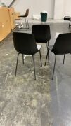 DNL 1x Niko Dining Chair Black and 2x Niko Upholstered Seat Dining Chair Black #194 - 3