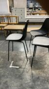 DNL 1x Niko Dining Chair Black and 2x Niko Upholstered Seat Dining Chair Black #194 - 4