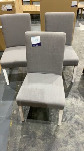 3x Andes Dining Chair Ella Grey White Leg (D) #198