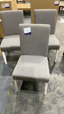 3x Andes Dining Chair Ella Grey White Leg (D) #198