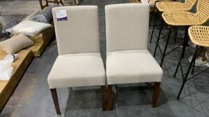 2x Andes Dining Chair Stone Warm Brown Leg #222 - 2